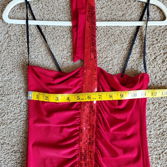 City Triangles - Red Sequins Halter Dress - Picture 4 of 6
